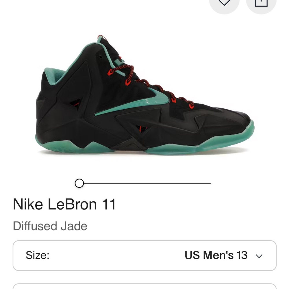 Nike LeBron 11 Black and Jade Sneakers new in box